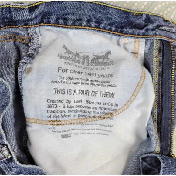 Levi Strauss 505 Mens Jeans W36 L30 Medium Wash Straight Fit Denim - Picture 9 of 10